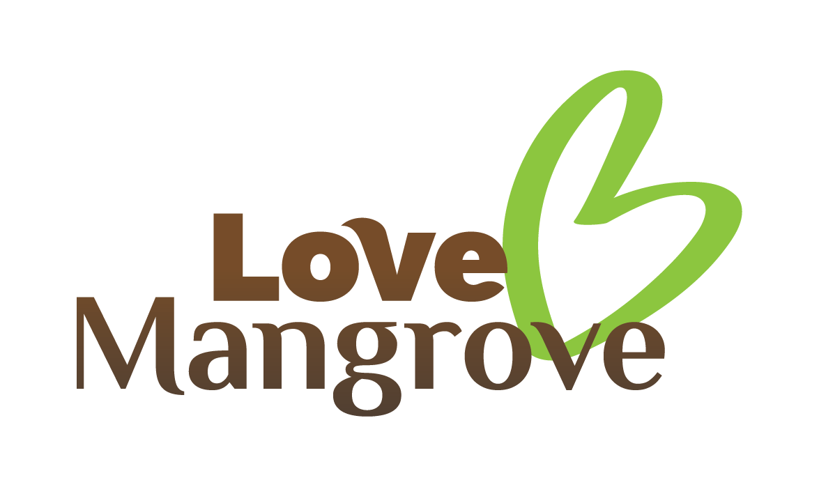 Logo Love Mangrove dalam Borneo Mangrove Action.