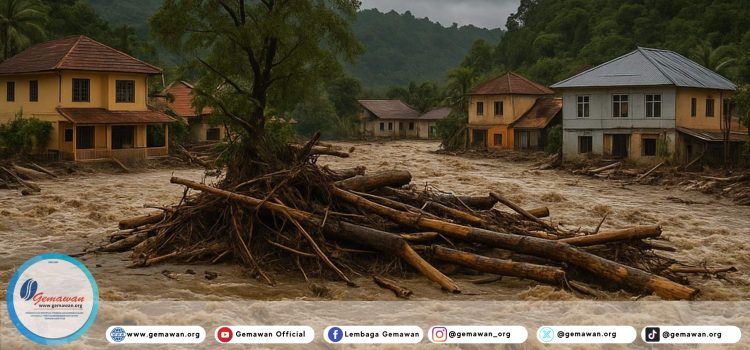 Ilustrasi bencana Sumatera and Aceh Sumatera dan Aceh